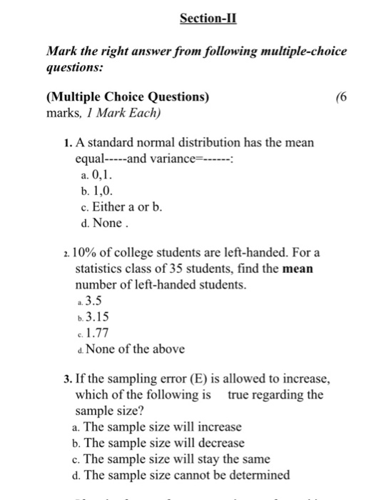 Solved Statistics (Stat-101) Marks- 30 Answer All The | Chegg.com