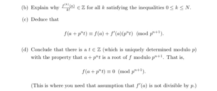 Solved Problem B Let F X Be A Polynomial With Integer C Chegg Com