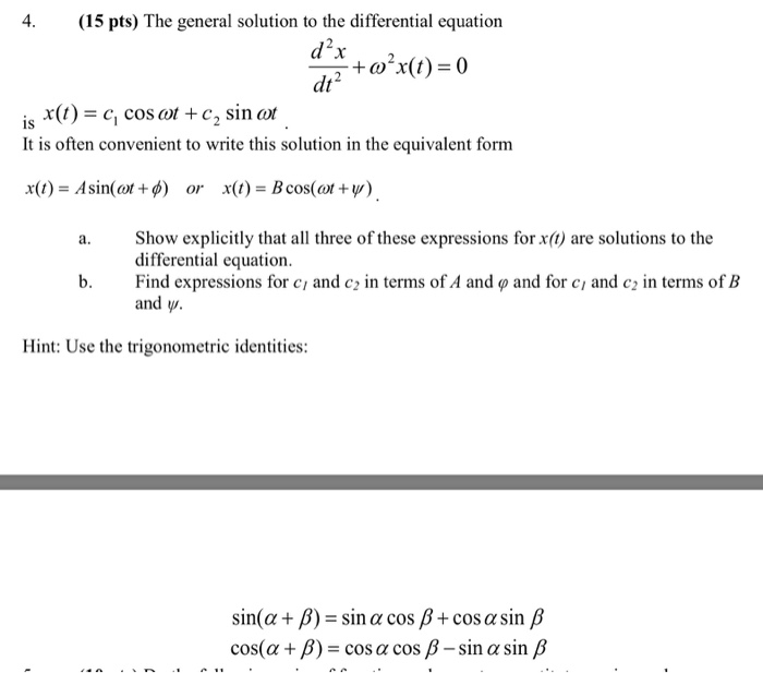 Solved The General Solution To The Differential Equation Chegg Com