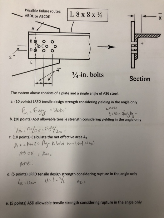 Solved Possible Failure Routes Abde Or Abcde L 8 X 8 X Chegg Com