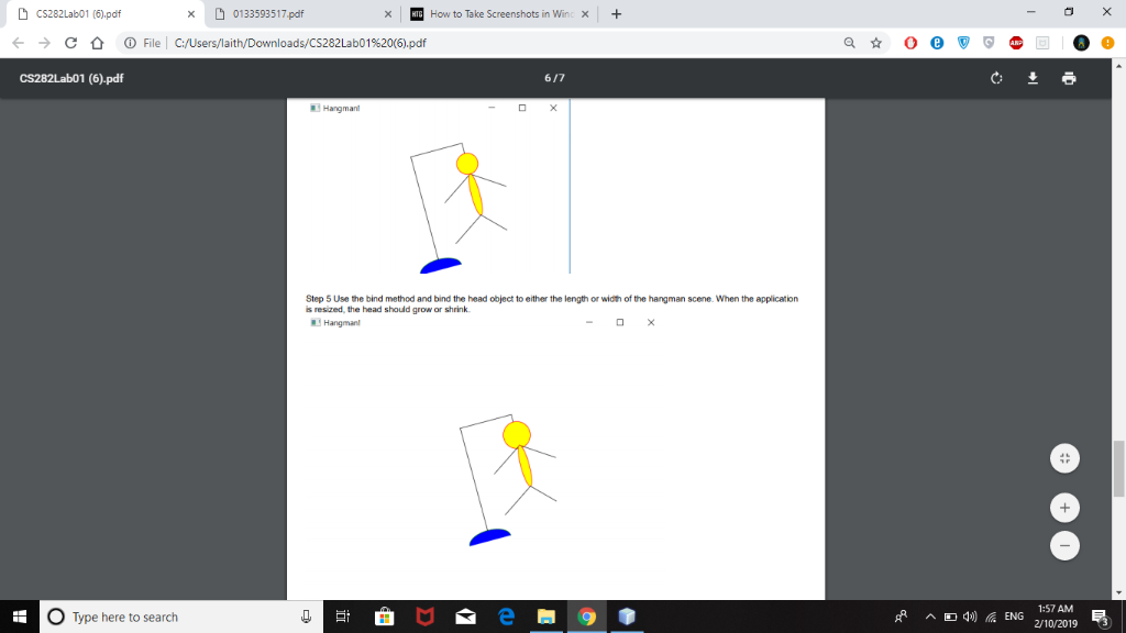 CS282Lab01 (6),pdf С CS282Lab01 (6).pdf x0133593517 pdf How to Take Screenshots in Win x -) File | C:/Users/1aith/Downloads/C