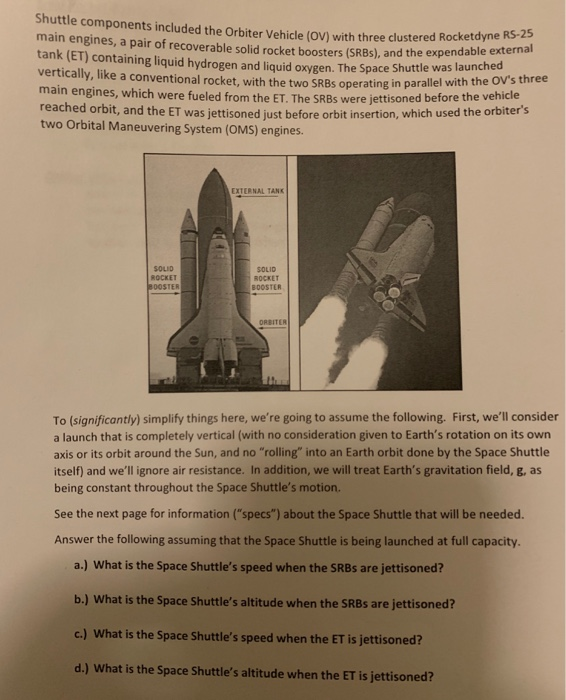 space shuttle rocket components