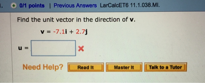 Solved Find The Unit Vector In The Direction Of V V 7 Chegg Com