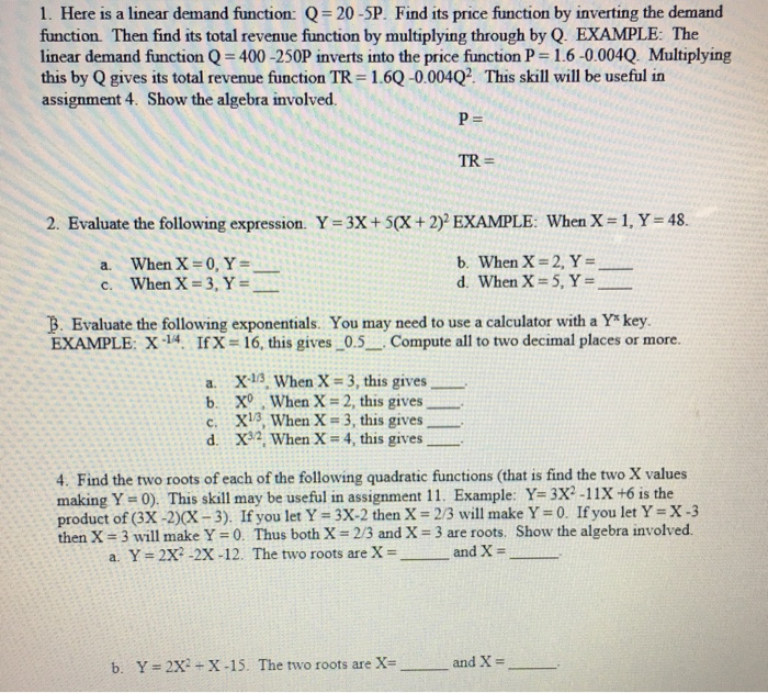 Solved 1 Here Is A Linear Demand Function Q 5p Find Chegg Com