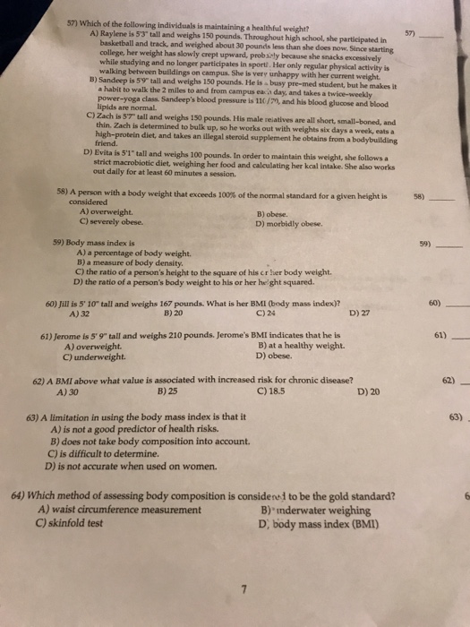 Solved 57 Which Of The Following Individuals Is Maintain