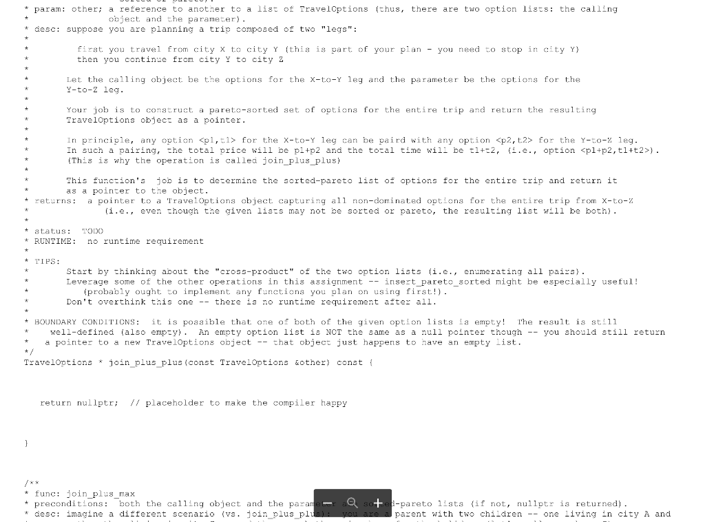 * paran: other; a reference to another to a 11st of travelcptions (thus, there are two option lists: the calling object and t