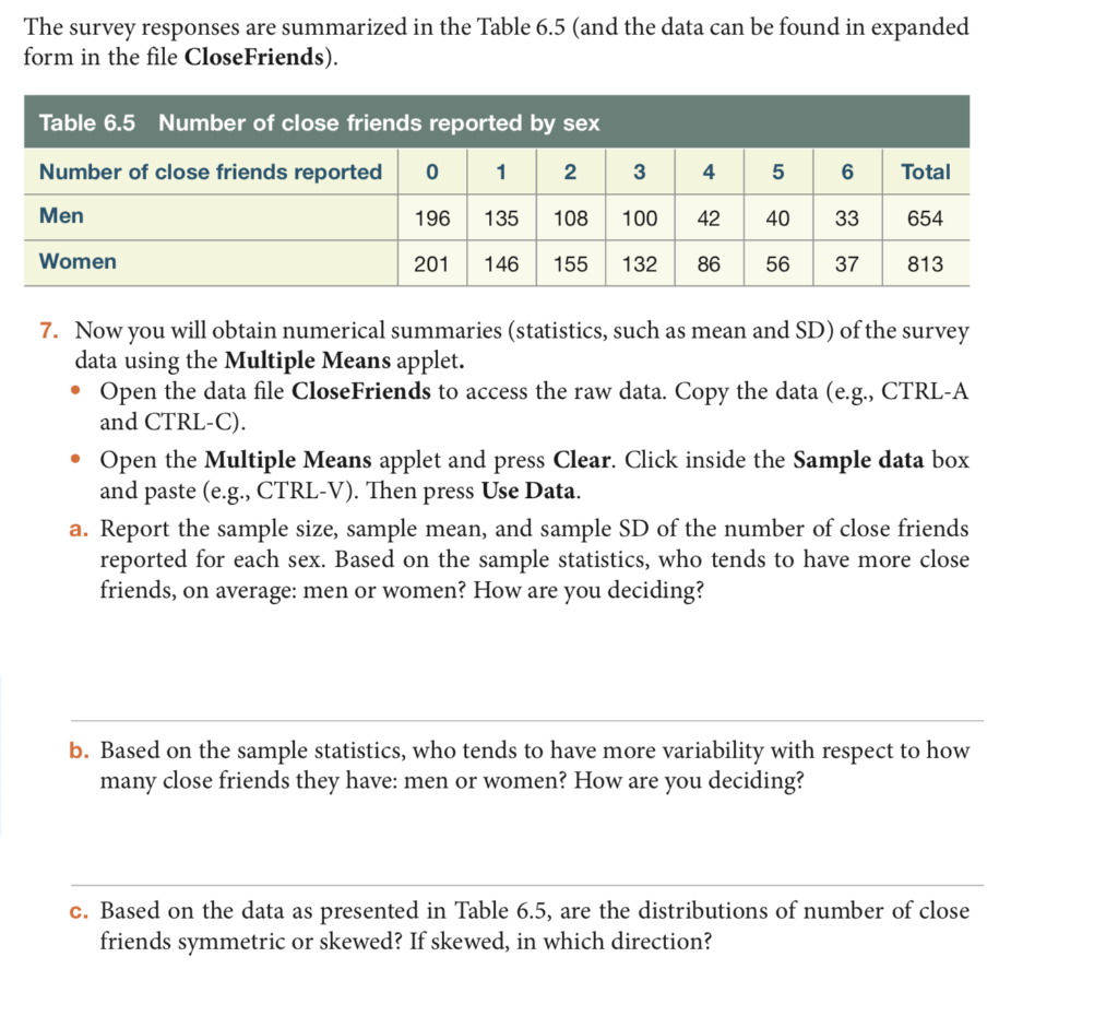 Solved Close Friends EXP 6.3 How many close friends do you | Chegg.com