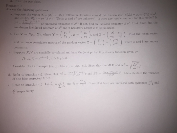 Solved D Print The Two Plots Problem 6 Answer The Follow Chegg Com