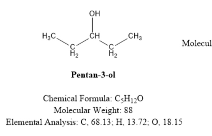 Solved H3c Ch Ch3 Molecul 2 2 Pentan 3 Ol Chemical For Chegg Com