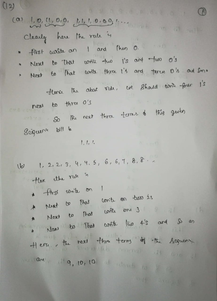 Solved 12 Lists Integers Provide Simple Formula Rule Generates Terms Integer Sequence Begins Give Q
