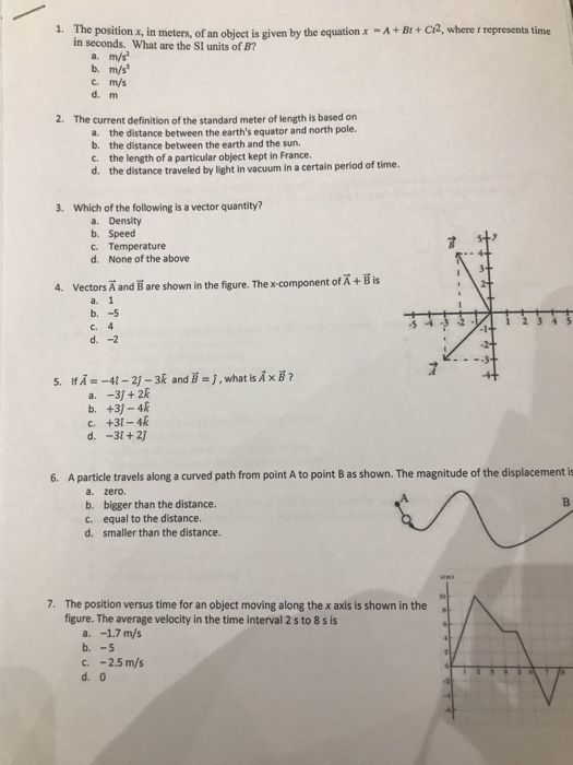 Solved The Position X In Meters Of An Object Is Given B Chegg Com