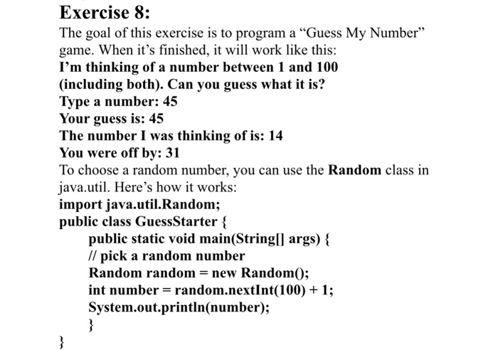 Solved The goal of this to program a "Guess | Chegg.com