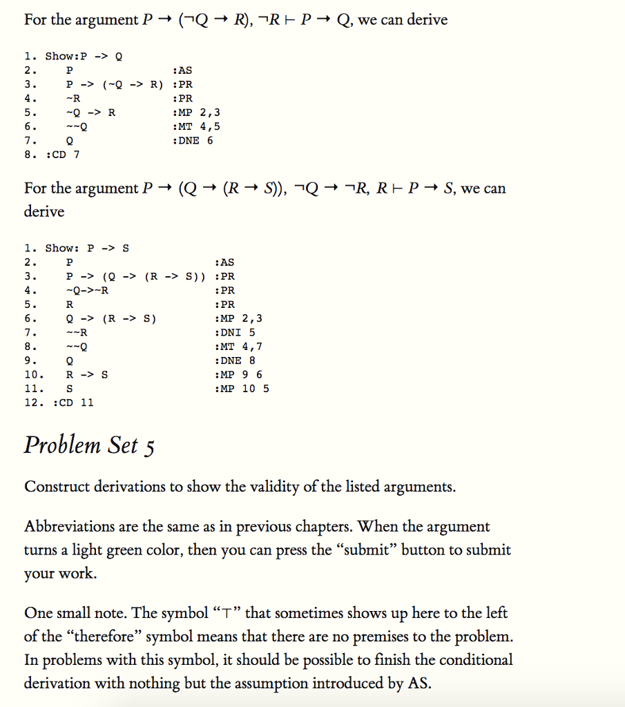 Solved For The Argument P Q R Q We Can Derive 1 Chegg Com