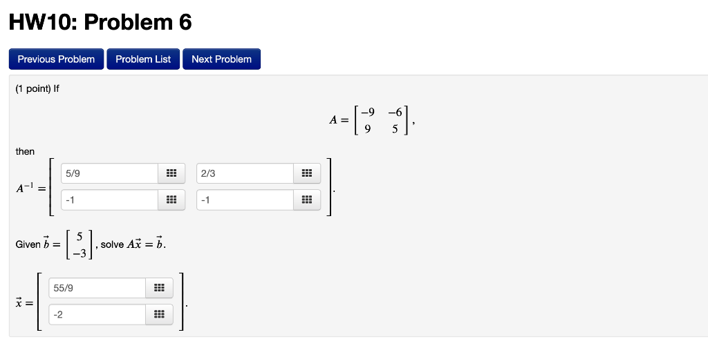 Solved Hw10 Problem 6 Previous Problem Problem List Next