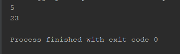 23 Process finished with exit code 0