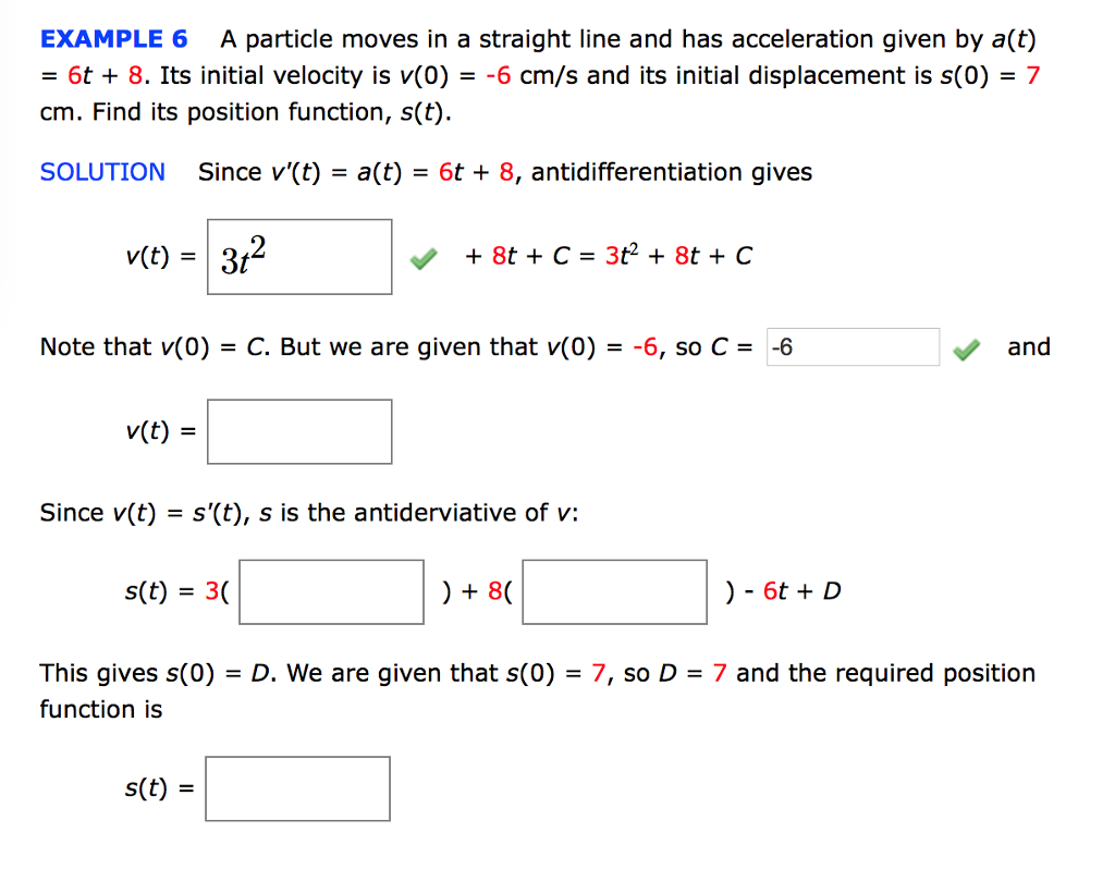 Solved Example 6 A Particle Moves In A Straight Line And Chegg Com