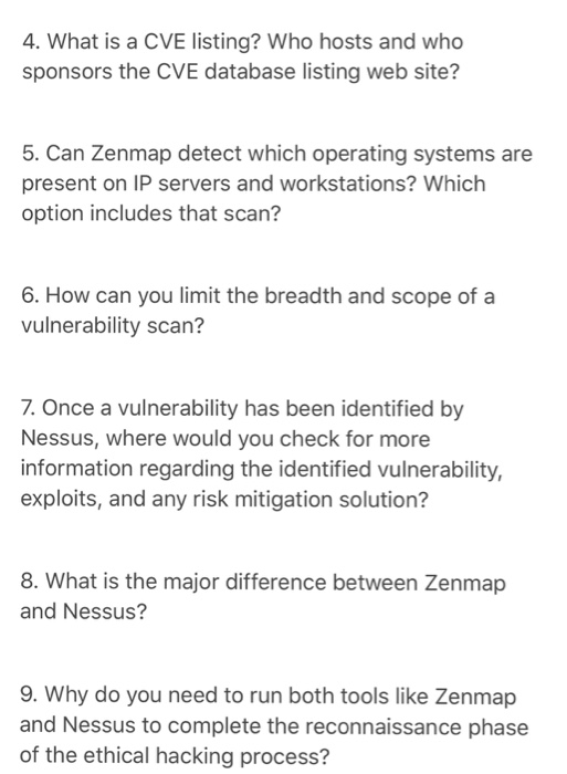 what is the major difference between zenmap and nessus