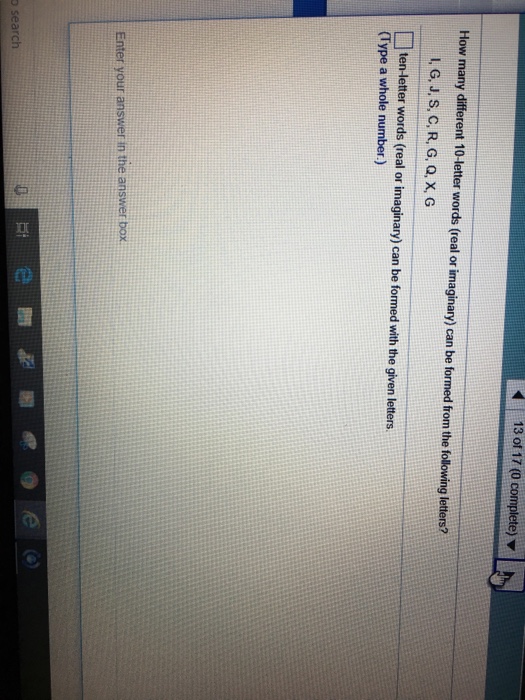 Solved 13 Of 17 0 How Many Different 10 Letter Words Re Chegg Com