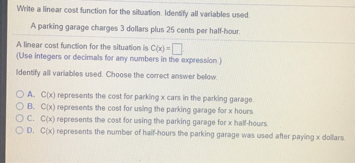 Associated cost function picture