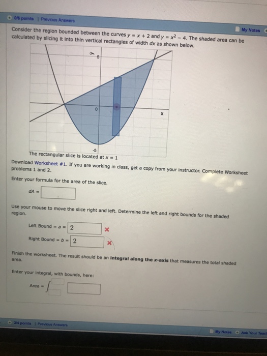 My Notes Consider The Region Bounded Between The Chegg Com