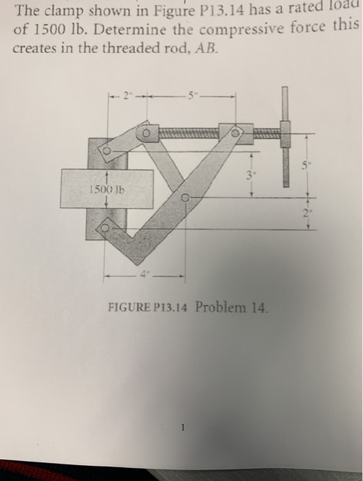 Solved A Review The clamp shown in (Figure 1) has a rated