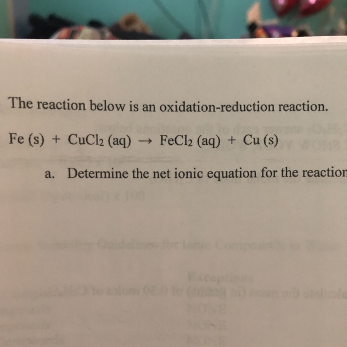 Phản ứng hóa học giữa Fe và CuCl<sub onerror=