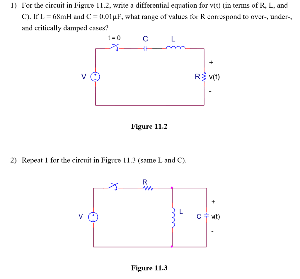 Solved For The Circuit In Figure 11 2 Write A Differenti Chegg Com