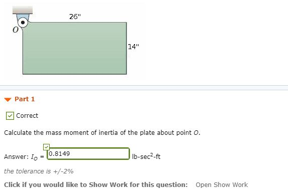 Solved The Uniform Plate Weighs 13 Lb And Is Released Fro Chegg Com