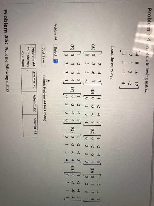 Proble N 4 Piy Ot The Following Matrix 4 8 16 12 Chegg Com