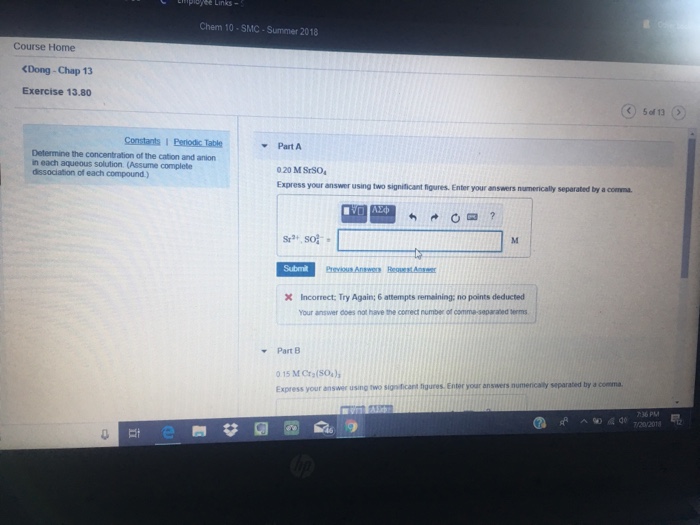 Proyee Links Chem 10 Smc Summer 18 Course Home Chegg Com
