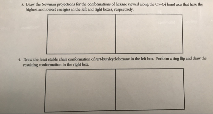 Solved 3 Draw The Newman Projections For The Conformatio