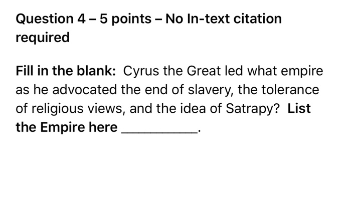 Solved Question 4 5 Points No In Text Citation Requir Chegg Com