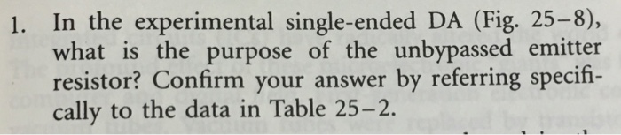Solved L In The Experimental Single Ended Da Fig 25 8 Chegg Com