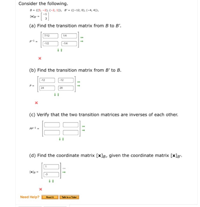 Solved Consider The Following B 5 2 2 I B