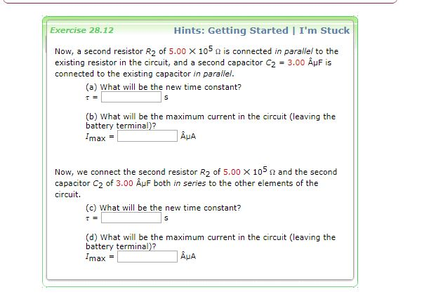 Solved Example 28 12 Charging A Capacitor In An Rc Circui Chegg Com