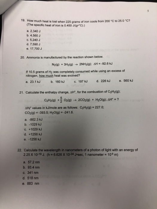 Solved 19 How Much Heat Is Lost When 225 Grams Of Iron C Chegg Com