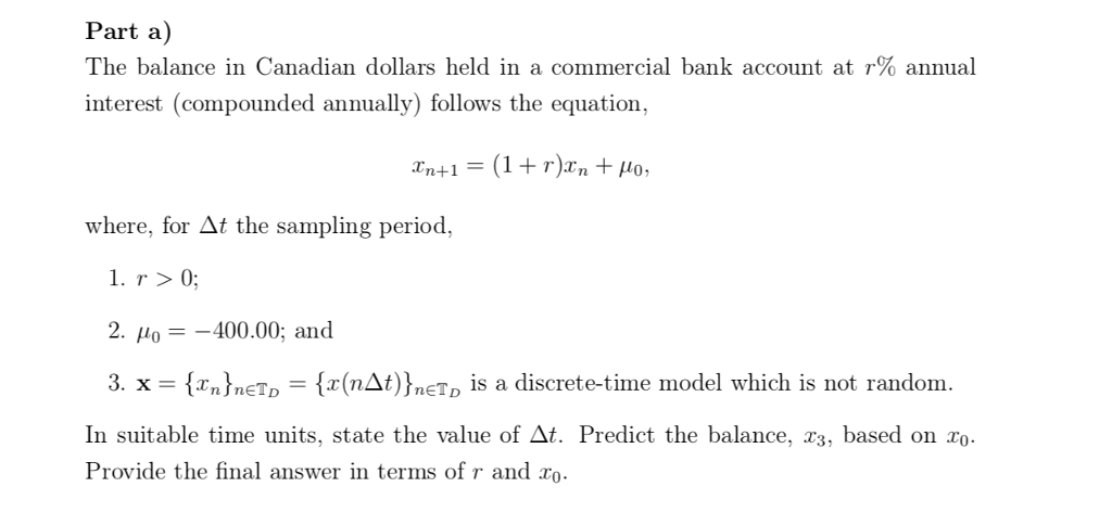 Part A The Balance In Canadian Dollars Held In A Chegg Com