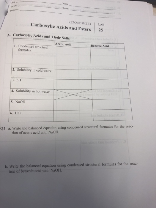 Carboxylic acid and its derivatives lab report image