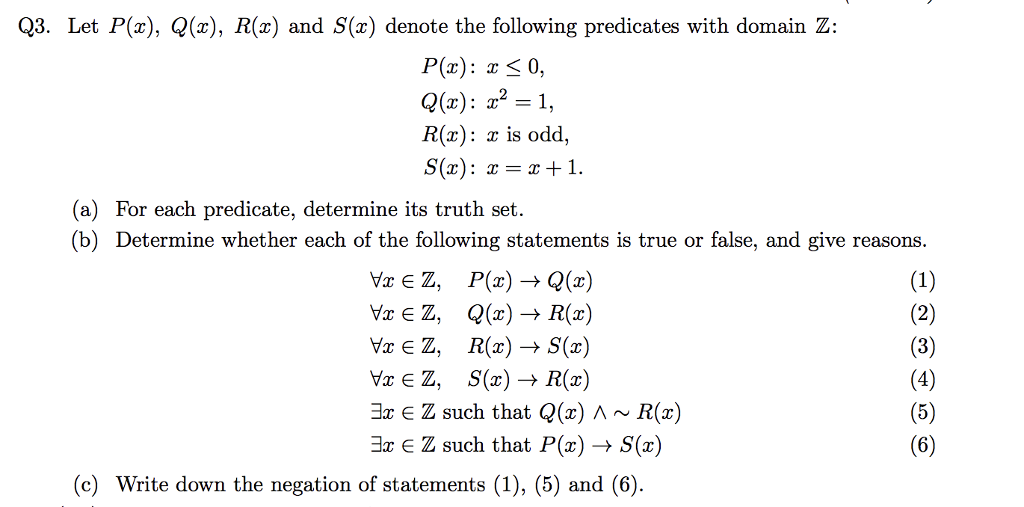 Solved Q3 Let P X Q X R X And S X Denote The Follo Chegg Com