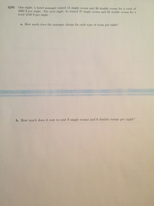 Solved Q10 One Night A Hotel Manager Rented 15 Single R