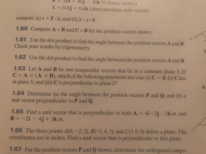 1 40j 30k N Force Vector L 0 8j 0 6k Dimen Chegg Com