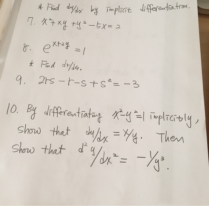 Solved Find Dy Dx By Implicit Differentiation X 2 Xy Chegg Com