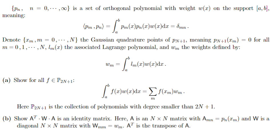 Pn N 0 0o Is A Set Of Orthogonal Polynomi Chegg Com