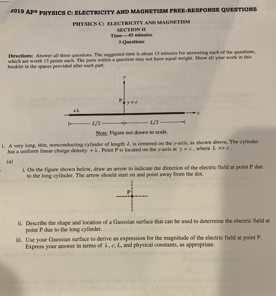 Ap physics c electricity and magnetism free response 2019 Image
