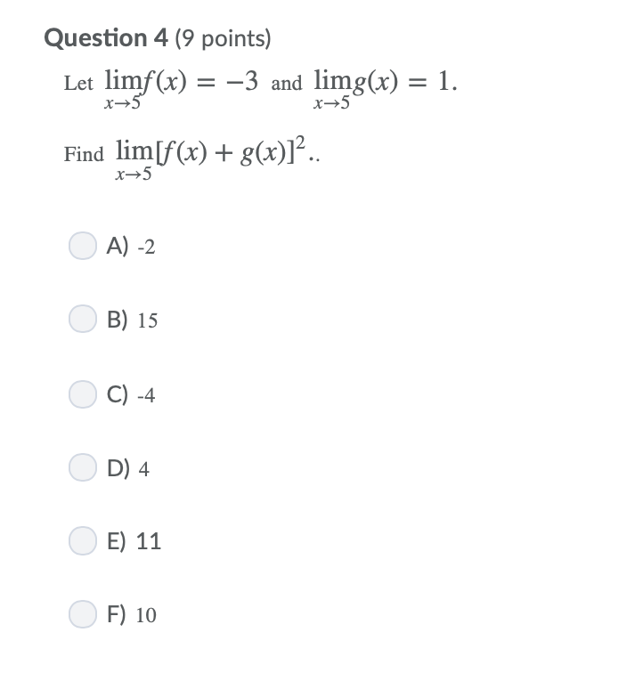 Solved Question 4 9 Points Let Lin F X 3 And Linng X Chegg Com