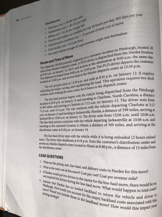Hardee transportation case study 4-2 answers picture