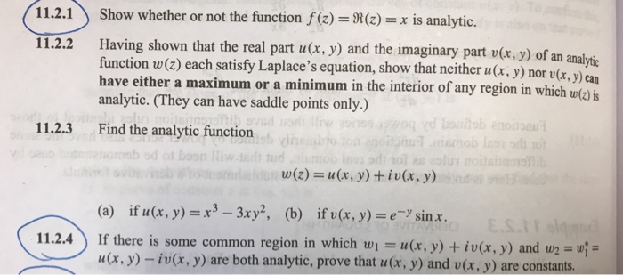 Solved 11 2 1 Show Whether Or Not The Function F Z R Z X Chegg Com