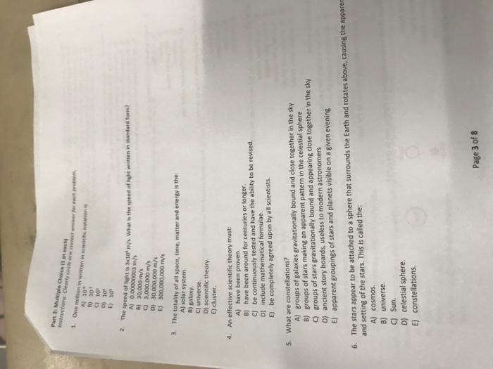 Solved Part 2 Multiple Choice 1 Pt Each Instructions