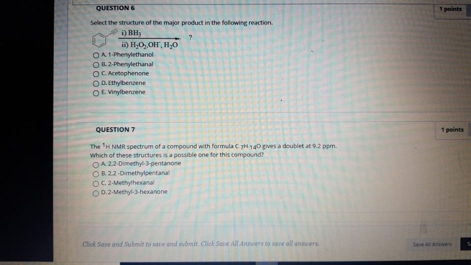 The Structure Ma QUESTION 6 Of 1 The Solved: Points ... Select