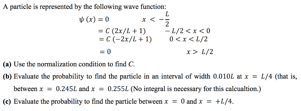 Solved A Particle Is Represented By The Following Wave Fu Chegg Com